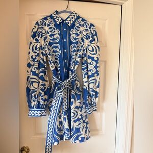 Flying Tomato Blue and White Floral Dress